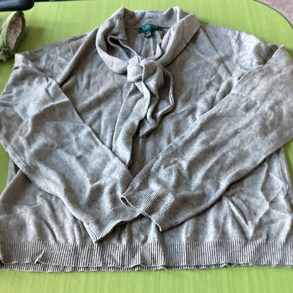Lauren Ralph Lauren Gray Sweater XL Cashmere + Silk